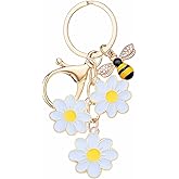 Cute Flower Keychain Keys Charm Gifts for Women Key Ring Decor Purse Charms for Handbags Bag Accessories