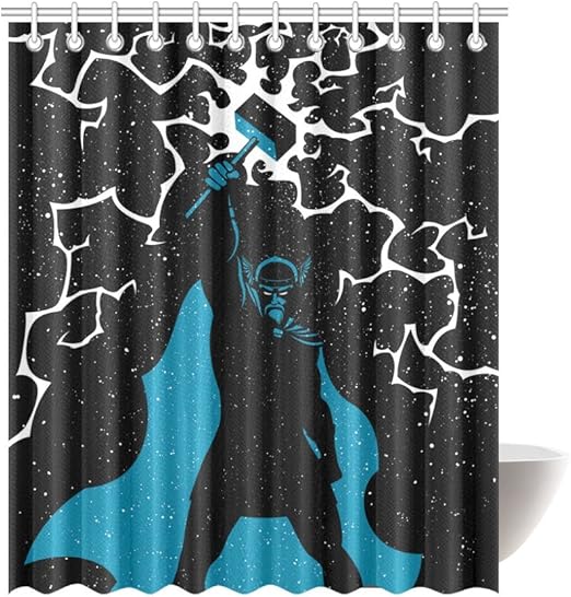 Amazon Com Interestprint Shower Curtain Viking Scandinavian God Thor Polyester Fabric Print Bathroom Bath Curtain 72 X84 Inch Bath Room Decor Ations Home Kitchen