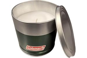 Coleman Outdoor Citronella Candle, Decorative Tin Candle for Patio, Backyard, Camping, and Outdoor Use, Includes Lid for Prot