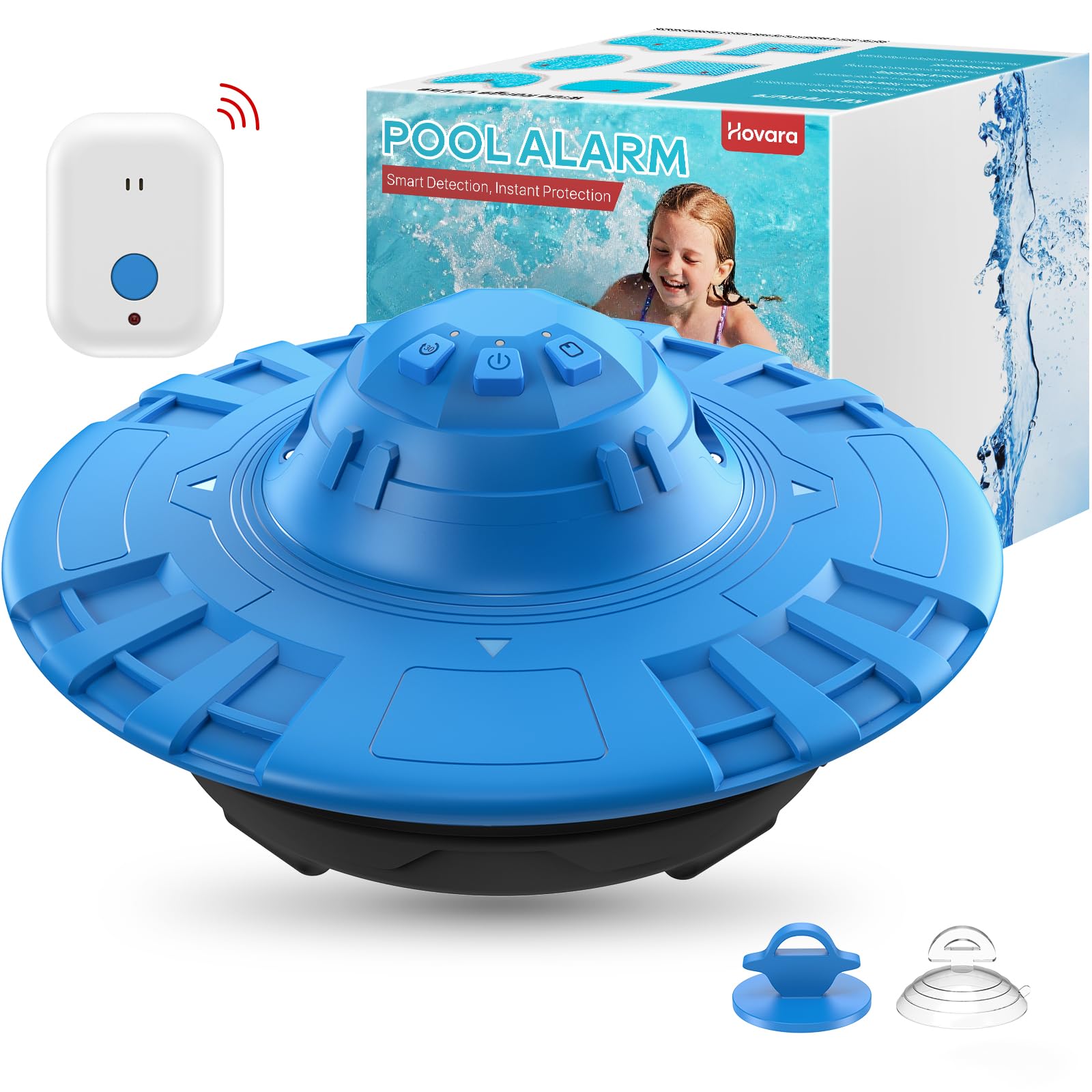 Photo 1 of Pool Alarm, Floating Pool Safety Alarms for Inground & Above Ground Pools – Loud 110dB Alert, Adjustable Sensitivity, Protection for Kids & Pets (Blue+Black)