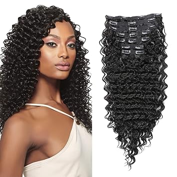 Amazon Com Clip In Hair Extensions Synthetic Hair Clip In 140g
