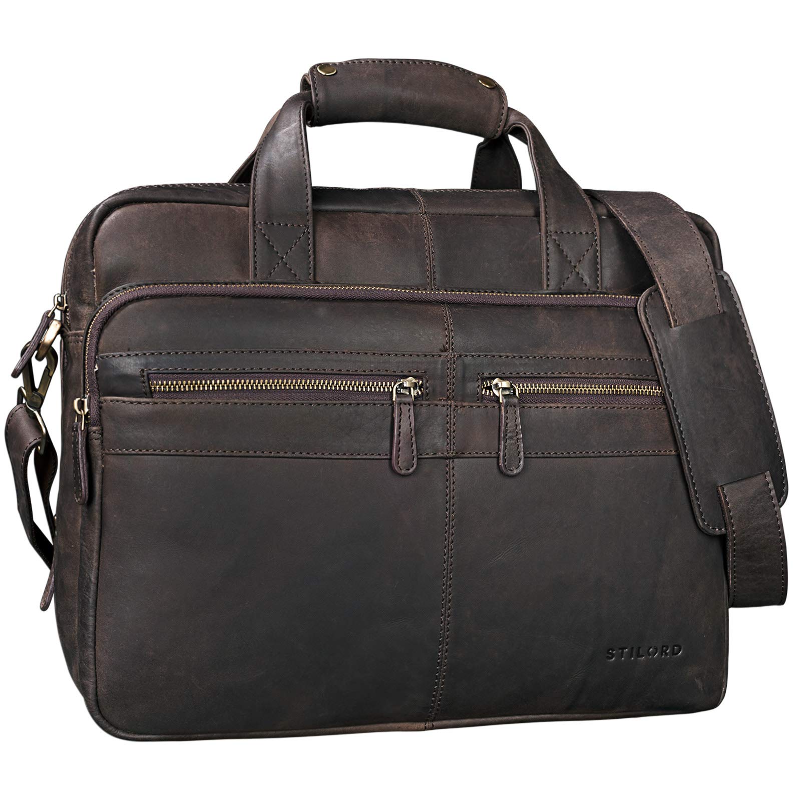STILORD "Explorer" Teacher's Bag Leather 20 Liters Colour:Flat Dark Brown โ image 1
