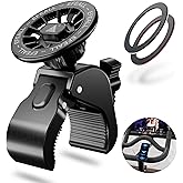 EFEALL Magnetic Phone Holder, Strong Magnet Stroller Phone Mount with Two Metal Rings, for Indoor Gym Equipment(for Peloton Bike)/Stroller/Treadmill, for MagSafe iPhone Samsung and All Phone