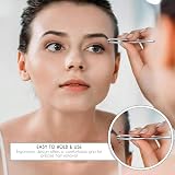 Candure Slanted Tweezers Stainless Steel with Leather Pouch view 5
