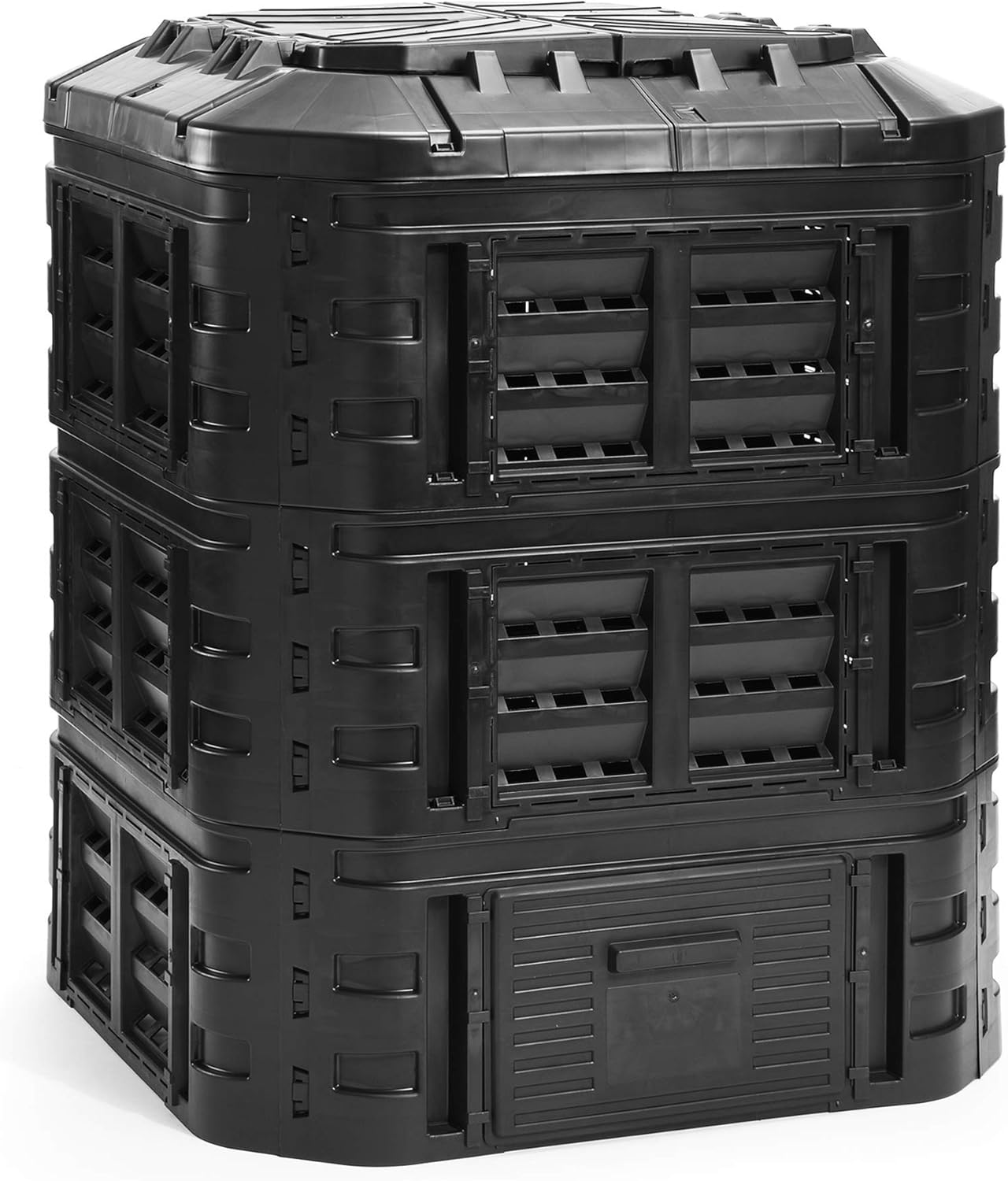 myGardenlust Komposter eckig - Schnellkomposter aus Kunststoff - Thermokomposter als praktisches Stecksystem - Kompostierer stabil und hochwertig - Composter für Garten-Abfälle - 770L