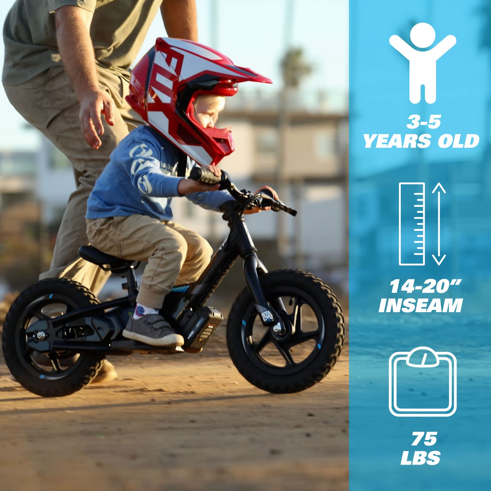 STACYC 12eDRIVE Electric Balance Bike for Kids Ages 3-5 Years Old