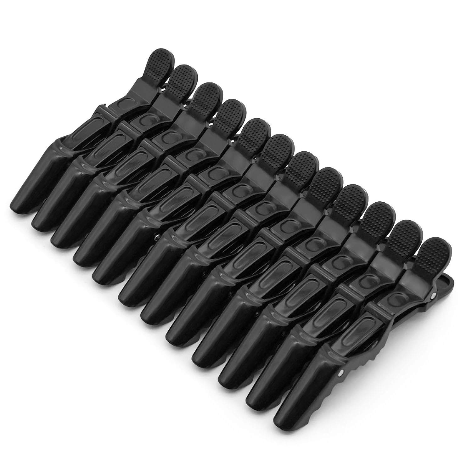Ryalan Hair Clips Durable Alligator Hair Clip with Non Slip Grip Multicolor Plastic Duck Teeth Bows with Anti-slip Ergonomic Design Crocodile Hair Styling Clips (12 Pcs, Black)