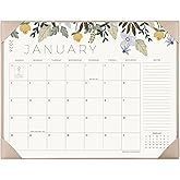Desk Calendar 2025-2026 with Desktop Mat, Cabbrix Large Desk Pad Calendar 22 x 17 Inch Runs From July 2025 to June 2026, Flor