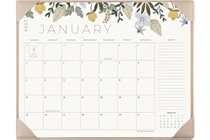 Desk Calendar 2026 with Desktop Mat, Cabbrix Large Desk Pad Calendar 22 x 17 Inch Runs From January 2026 to December 2026, Floral Design Calendar 2026 for Home School and Office (Apricot)