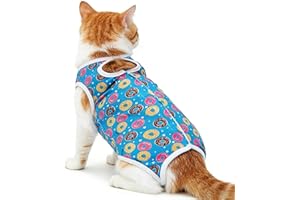 Bavokon Cat Spay Suit | Anti Licking Pet Clothes - Collar Alternative Cat Clothes,for Feline Small Dog Spay Care Abdominal Wo