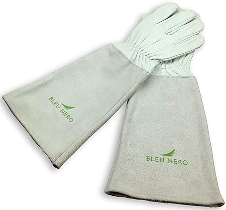 Guantes de jardiner/ía de Cuero para Mujer y Hombre Guantes de Trabajo para jard/ín Rosa a Prueba de Espinas