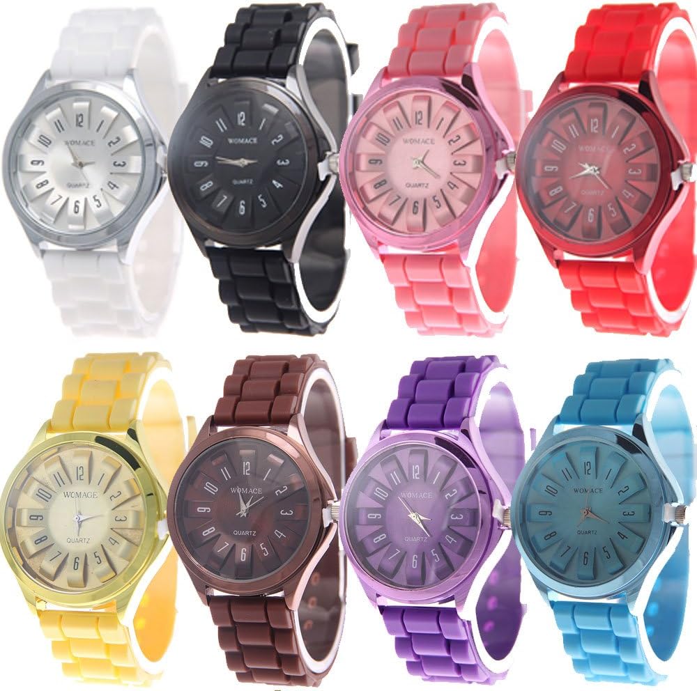 RBUY8 Assorted Men Women Boys Girls Silicone Jelly Quartz Watch Set Wholesale