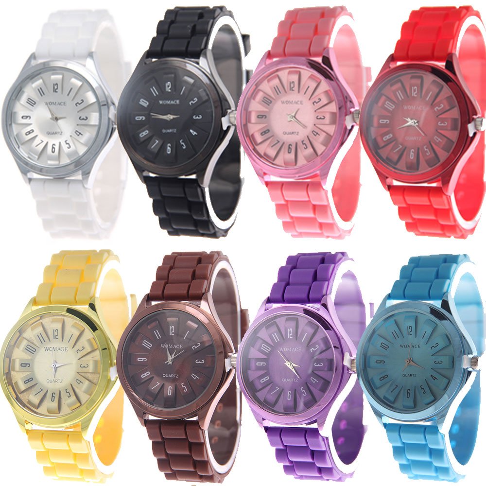 RBUY8 Assorted Men Women Boys Girls Silicone Jelly Quartz Watch Set Wholesale