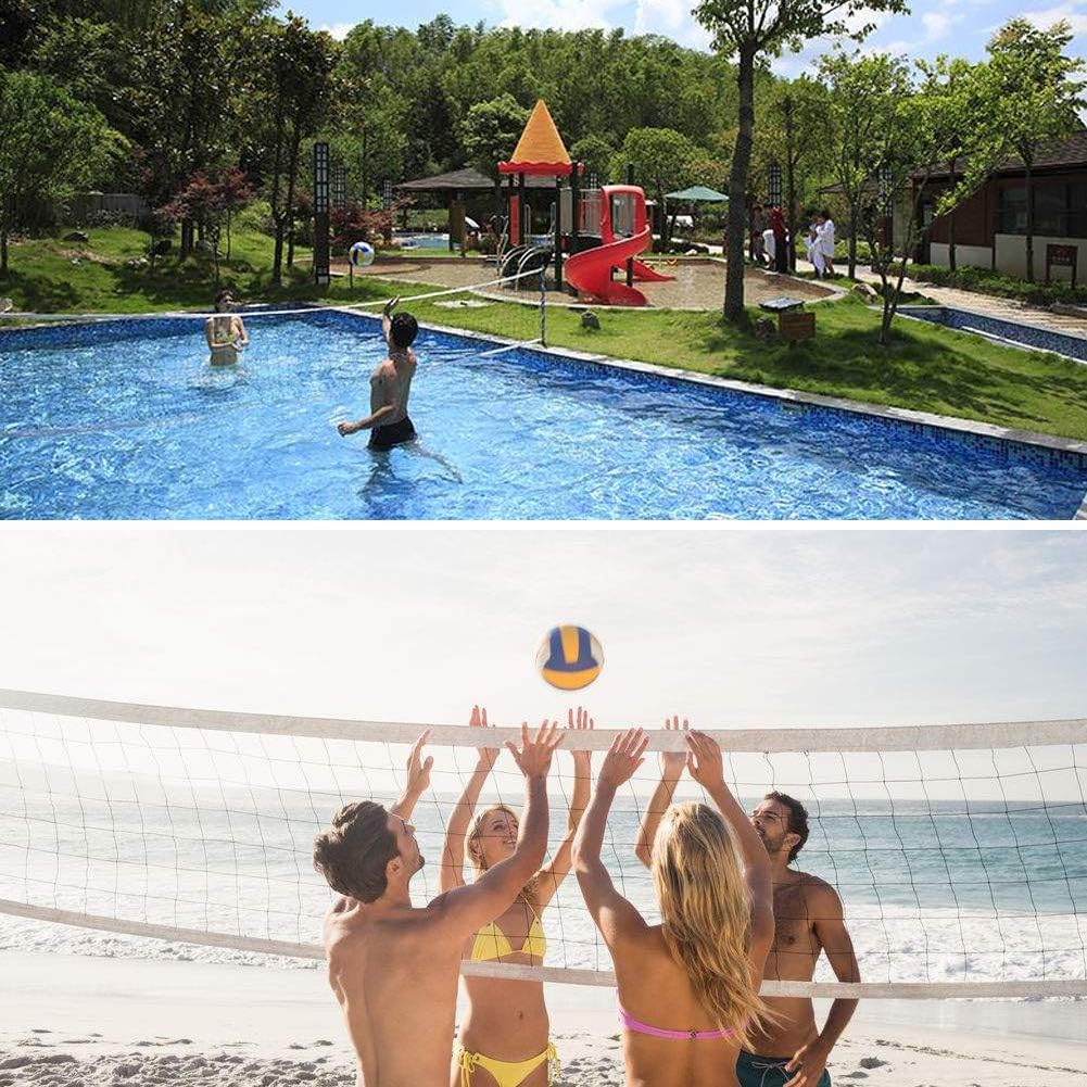 Sanung Volleyball Net with Steel Wire for Indoor and Outdoor Gardens Campus Backyard Swimming Pool Park Beach Portable Game Standard Size (32 FT x 3FT) Poles Not Included : Sports & Outdoors