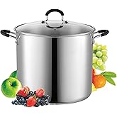 Cook N Home Stockpot Sauce Pot Induction Pot With Lid Professional Stainless Steel 12 Quart, Dishwasher Safe With Stay-Cool H