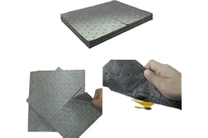 HTJZWG 10-Pack Oil Absorbent Pads | 13"x9.8" Garage Mats | Drip & Spill Universal Pads for Automotive - Absorbing Oil, Liquids, Antifreeze, Brake Fluid, Grease, Coolant | Concrete & Metal Protection
