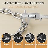 Looxmeer 8mm Thickened Chain Lock 90cm 5-Digit Combination Waterproof Cover view 7