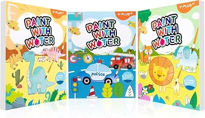 YPLUS Paint with Water Books for Toddlers 3 Themes Watercolor Paper
