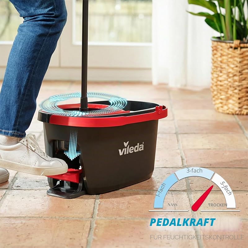 Turbo 2in1 Wischmopp-Set mit Fußpedal, Teleskopstiel