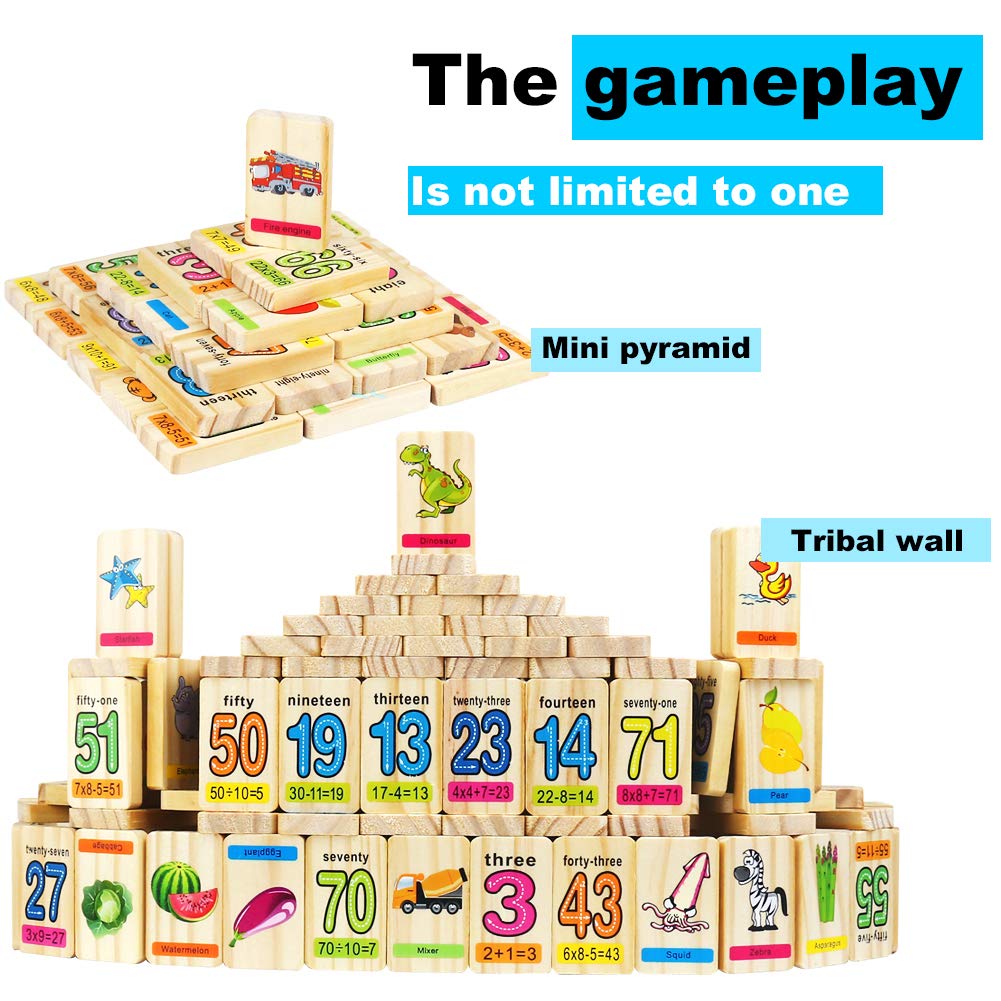 Holz Memory Domino Wild Animals Thema mit Aufbewahrungsbox Passende Play Puzzle Spiel für Kid 3 4 5 Jahren (32 Stück)