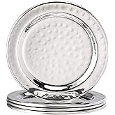Elegance Hammered 4-Inch Stainless Steel Coasters, Set Of 4