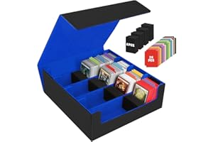 AOBOPLE 3200+ Trading Card Storage Box,Deck Box PU Leather Commander Card Storage Box for Magic Commander YugiOh TCG TGG Spor