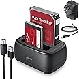 ORICO Hard Drive Docking Station Dual Bay USB 3.0 to SATA with Duplicator/Offline Clone Function External Hard Drive Dock for 2.5''/3.5'' HDD SSD Max Up to 40TB Support UASP Plug&Play-DD-C