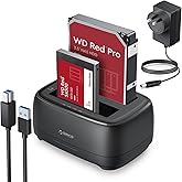 ORICO Hard Drive Docking Station Dual Bay USB 3.0 to SATA with Duplicator/Offline Clone Function External Hard Drive Dock for 2.5''/3.5'' HDD SSD Max Up to 44TB Support UASP Plug&Play-DD-C