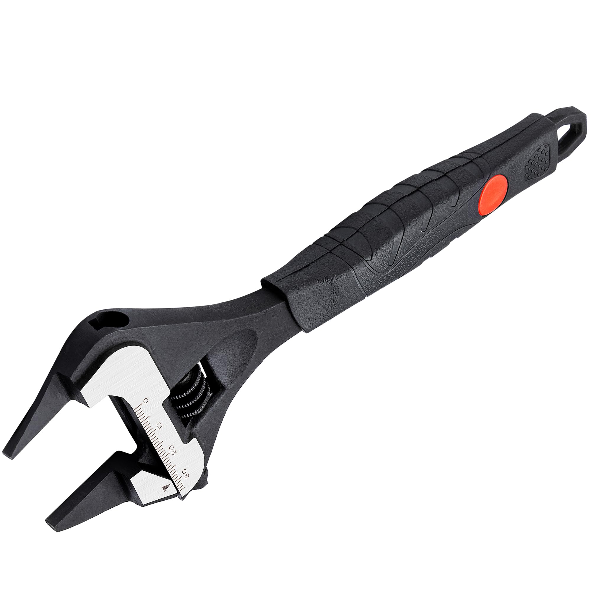 Photo 1 of MAXPOWER 8-inch Slim Jaw Adjustable Wrench, Wide Jaw Opening Adjustable Wrench, Dual Scale with Metric and SAE Plumbing Wrenches, Soft Grip Handle