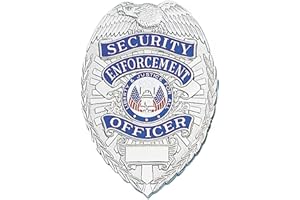 Hero's Pride Security Costume Badge, Pretend Play Toy Accessory, Role Play for Kids, Enameled & Plated, 5PC Pin Catch Design, 3-1/8", Nickel-Finish