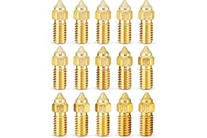 SZRKRLA 15PCS Fit for Elegoo Neptune 4 Neptune 4 Series Nozzles 3D Printer Parts High-Temperature Nozzles Kit Brass Material Nozzles Smooth to Use, 7PCS 0.4mm and 2PCS 0.2mm, 0.6mm, 0.8mm, 1.0mm