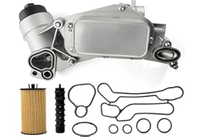 LEMASSON Engine Oil Cooler Filter Housing Assembly Adapter with Gaskets Compatible with 2008-2019 Chevy Cruze Sonic Aveo Malibu, Buick Cascada, Pontiac G3, Saturn Astra 1.6L 1.8L Replaces 918-432 25199751