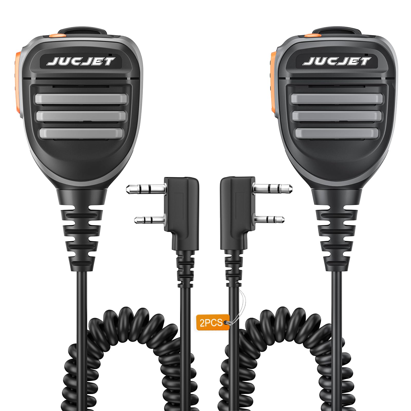 JUCJET Radio Shoulder Speaker Mic, Walkie Talkie Handheld Microphone with 3.5mm headset jack for BF-888s /UV3R Plus/UV5R/UV5R+Plus/UV5RA/UV5RA Plus/UV5RB/UV5RC/UV5RE(2 Pcs)