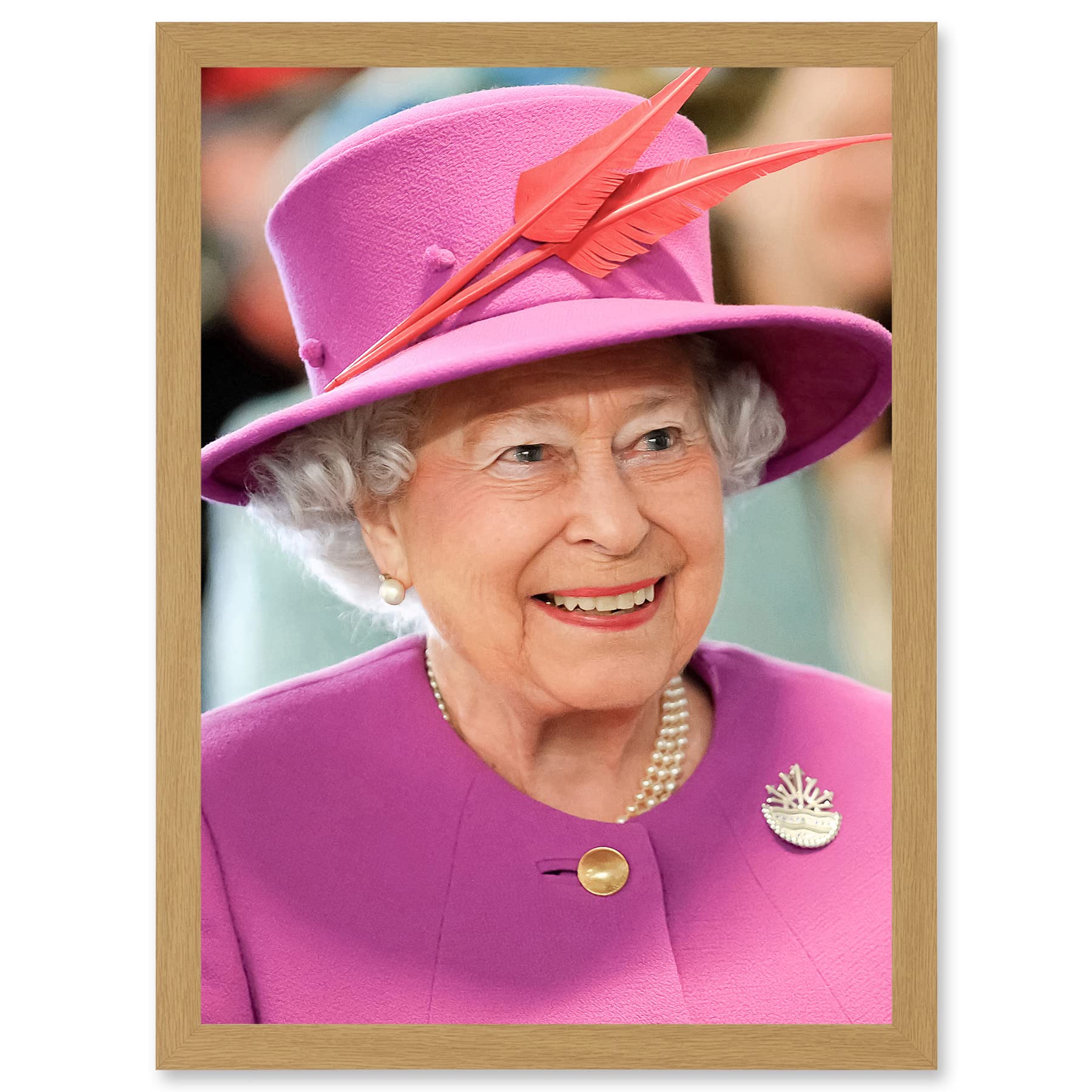 Artery8 Queen Elizabeth II England Photo Rouse Portrait A4 Artwork Framed Wall Art Print