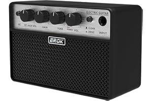 EROK Mini Electric Guitar Amp, Portable Amplifier with Clean/Drive Dual Channels, 3.5mm Headphone/AUX Input, Compact Design for Indoor Practice & Small Gigs