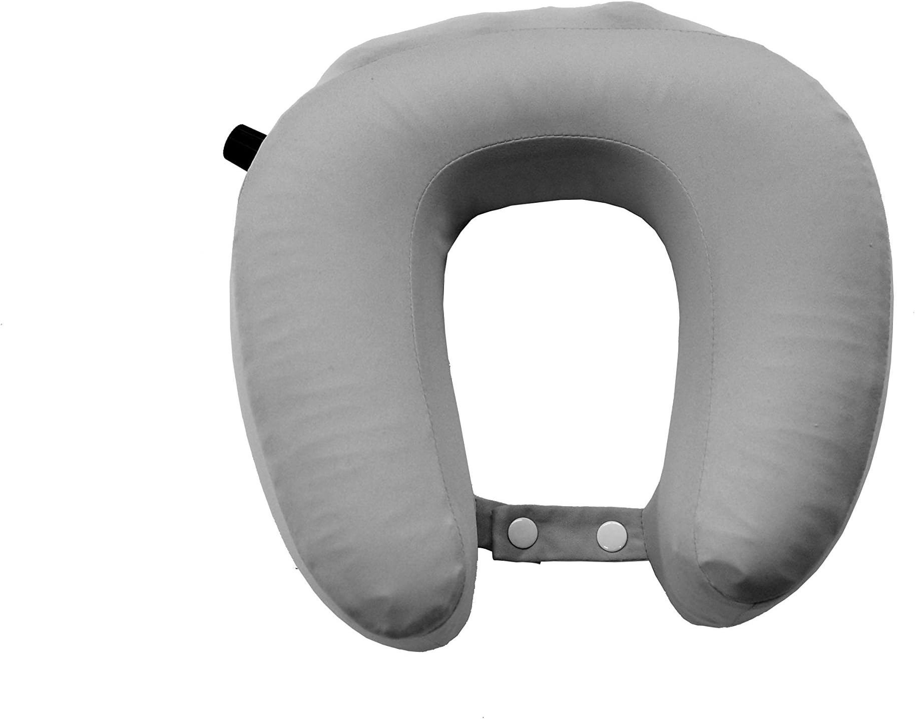 Travel Pal Inflatable Neck Pillow for Airplane Travel (GREY) Compact. For for Airplanes, Train, Car, Home and Office Bathtub. Kids, Adults, Dogs