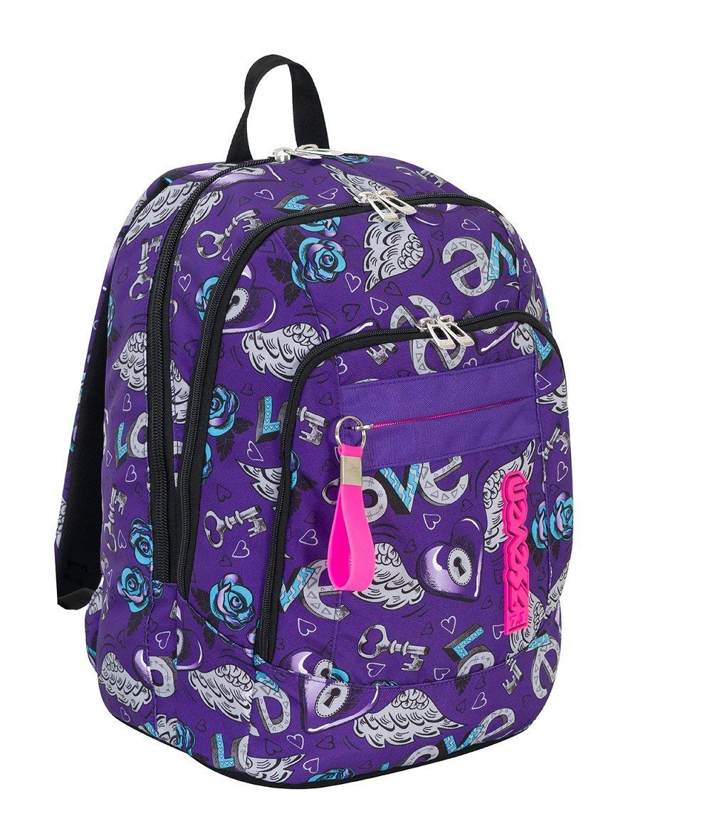 Valigeria Zaino Scuola Seven New Advanced Keys Viola Ergonomico Rifrangente  Supporto USB urban-earth.co.uk