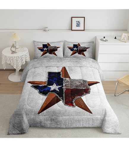Erosebridal Western Sherpa Decke – Texas Flag Design, 127x152,4 Cm, Weiches Flanell-Fleece, Waschbar