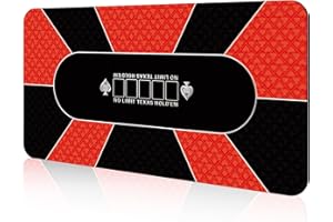 FURUISEN 70'' x 35'' Professional Poker Mat, 8 Player Portable Rubber Texas Hold'em Poker Table Top Layout w/Carrying Bag to Play Cards, Poker Games, Blackjack, Casino