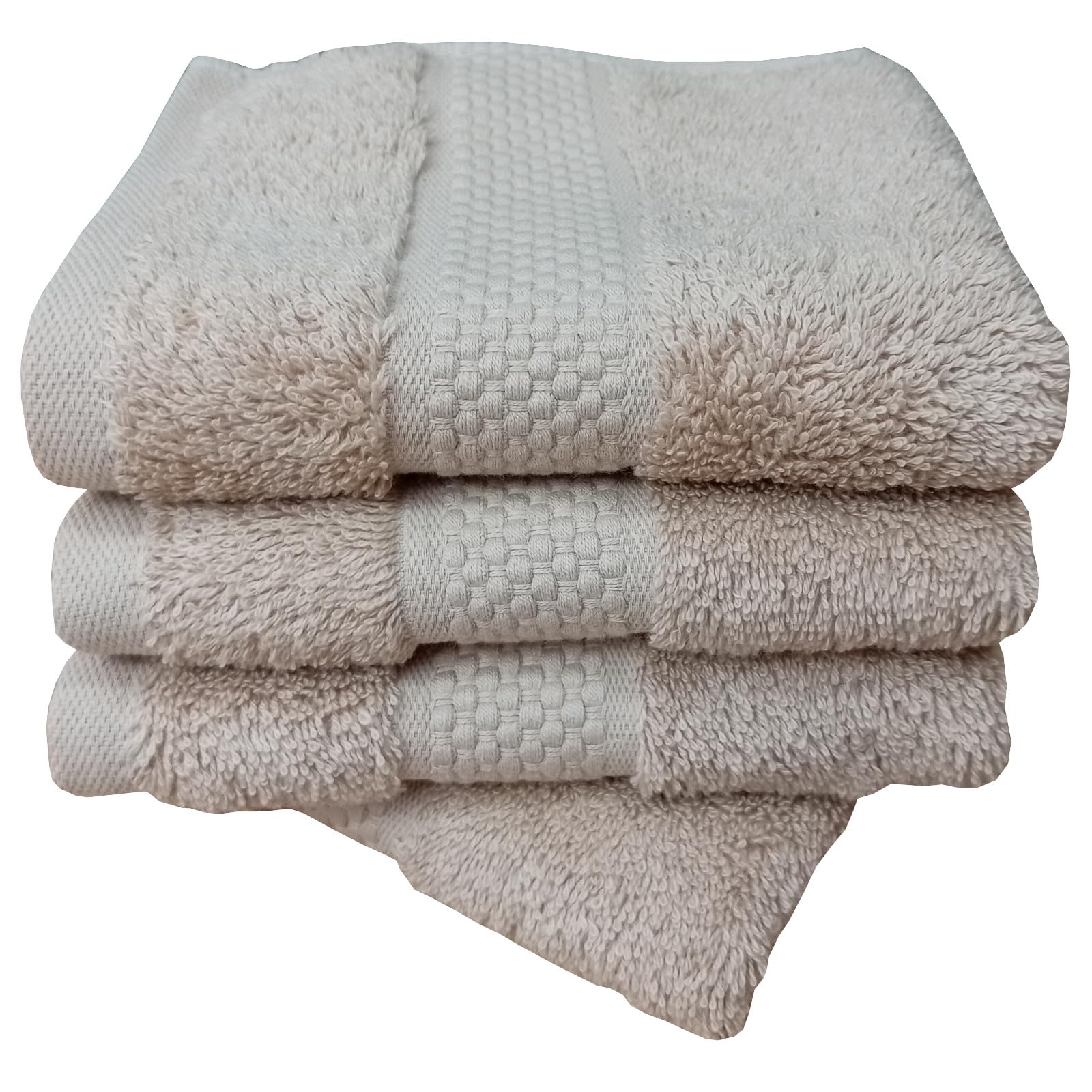 Sue Rossi Face Cloths Pack of 4, Turkish Combed Cotton, 30cm x 30cm, Soft, Absorbent & Quick Dry Wash Cloth Flannels Set Of Bathroom Towels (Natural, 4)