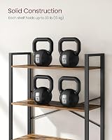 VASAGLE 6-Tier Bookshelf Industrial Rustic Brown Ink Black 30x80x186cm view 7