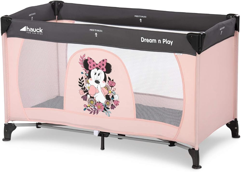 hauck Dream N Play Disney Minnie Mouse Travel Cot 120x60 cm Birth to 15 kg