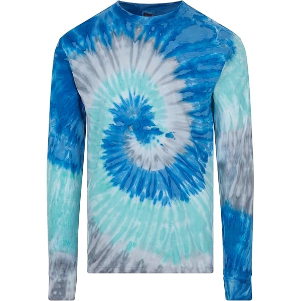 新品 anytee Diamond Blue Dyed Long Tee 2XL Hawaii Tie Dye UNISEX Long Sleeve Jersey Tee: Teal/Navy