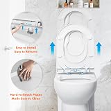 Ibergrif M41001-2 D Shape Family Toilet Seat White Soft Close with Built-in view 6