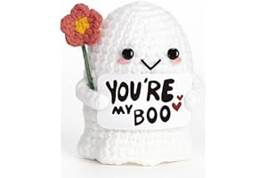 Frabaca You're My Boo - Spooky Crochet Ghost Plush Small Couple Anniversary Love Gifts Christmas Stocking Stuffers, Cute Valentines Decor for Women Men Him Her, Halloween Boo Basket Items for Adults