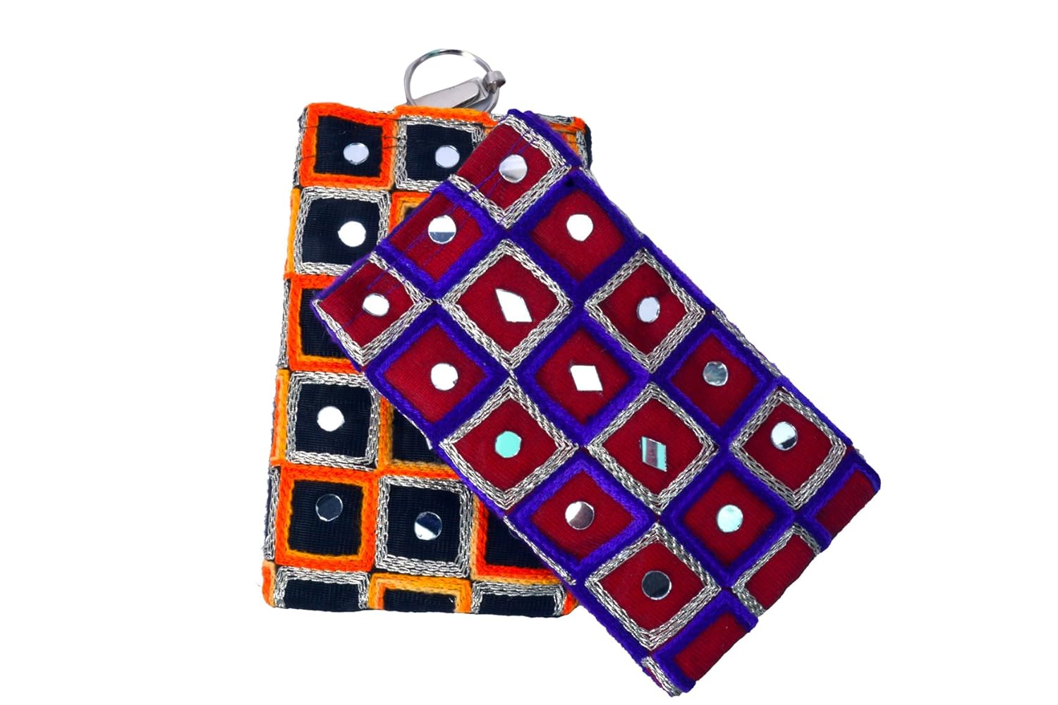 craft trade handmade checkered design mobile pouch