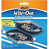 BIC Wite-Out Brand EZ Correct Grip Correction Tape, 33.5 Feet, 2-Count | Fast, Clean, And Easy to Use | Tear-Resistant Film-Based Tape | Comfort and Control Dispenser