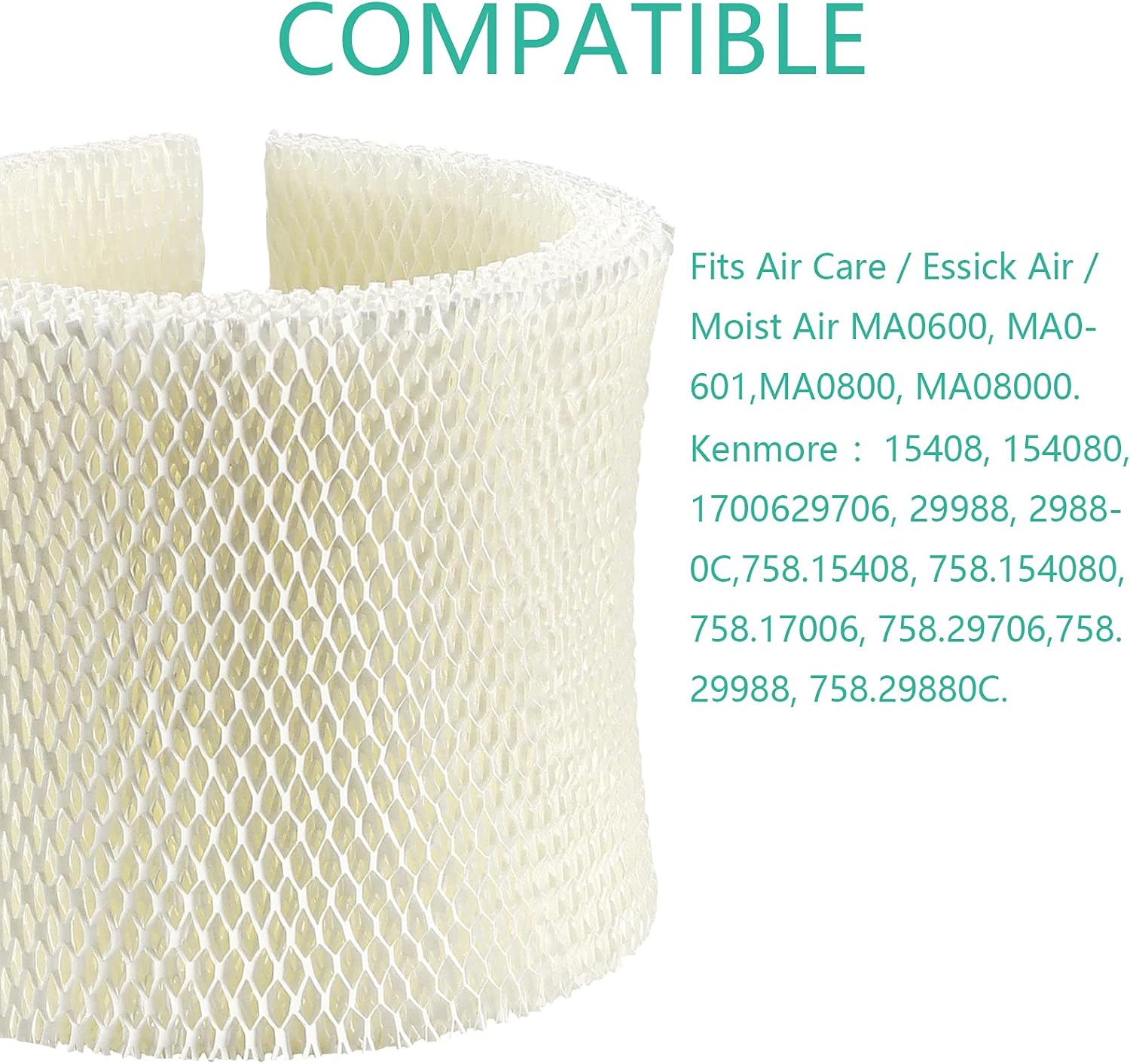 TOMOON MAF2 Wicking Humidifier Filter, Compatible with MA0800 MA0600, MA0601, MA08000, 15408, 154080, 17006, 29706, 29988, 29880C, 758.15408 (2 Pack) -