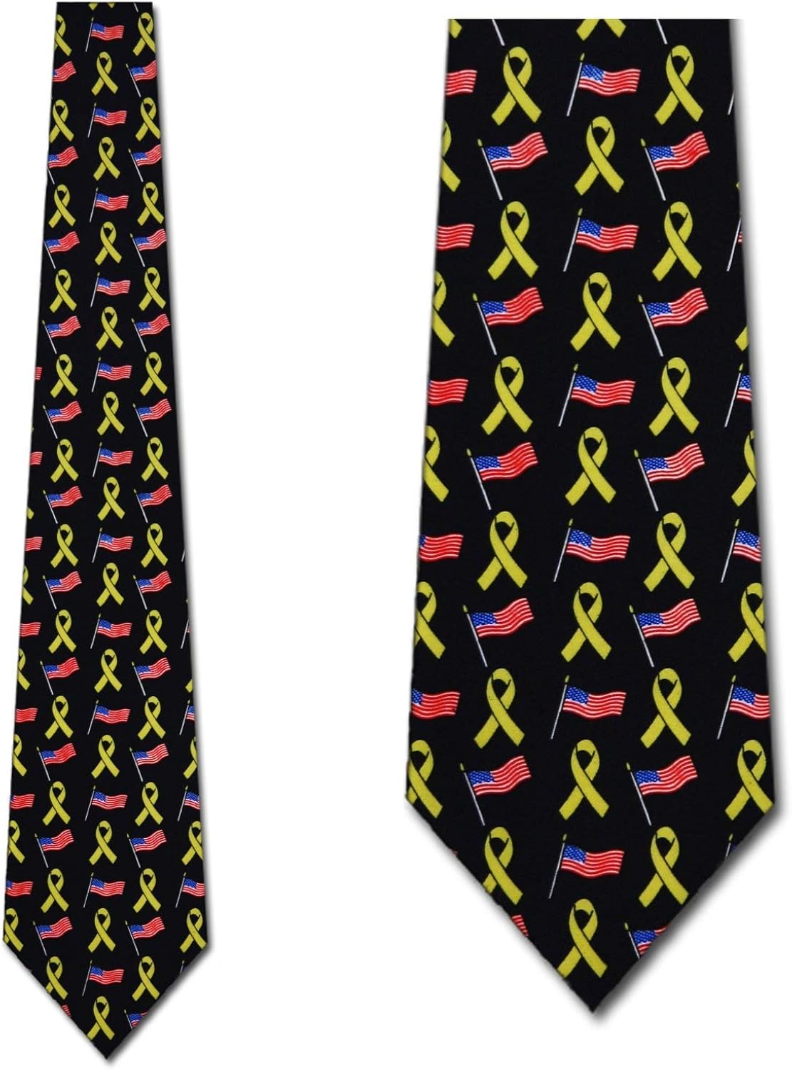 Flag with Yellow Ribbons tie Mens Necktie Amazon.co.uk Clothing