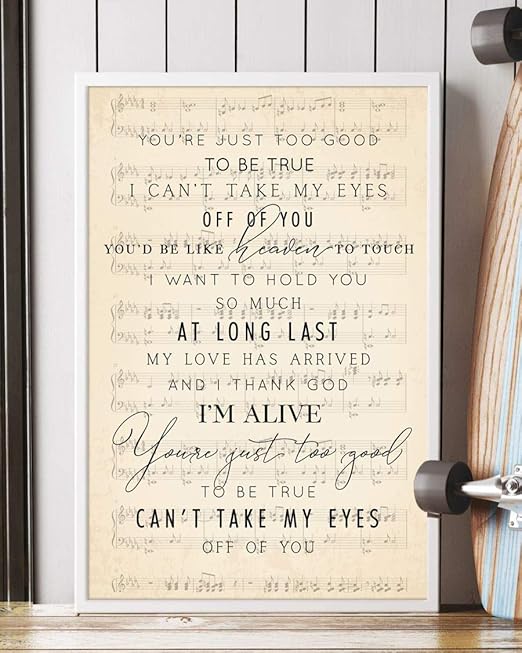 Amazon Com Trendora Decor Can T Take My Eyes Off You Song Lyrics